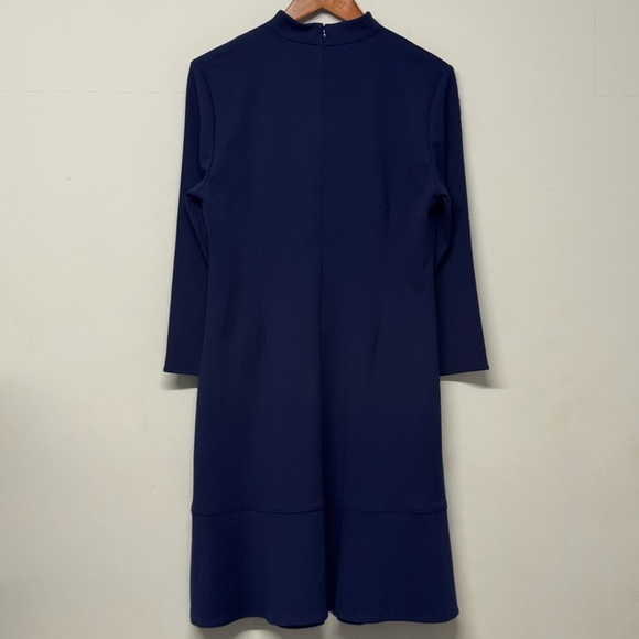 Ming Wang Deco Crepe Cocktail Dress Navy Small - Picture 2 of 5